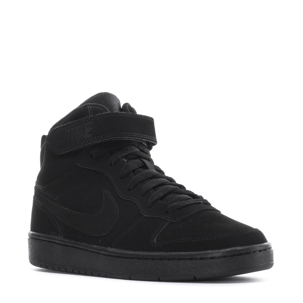 7Y Nike Court Borough Mid 2 Triple Black